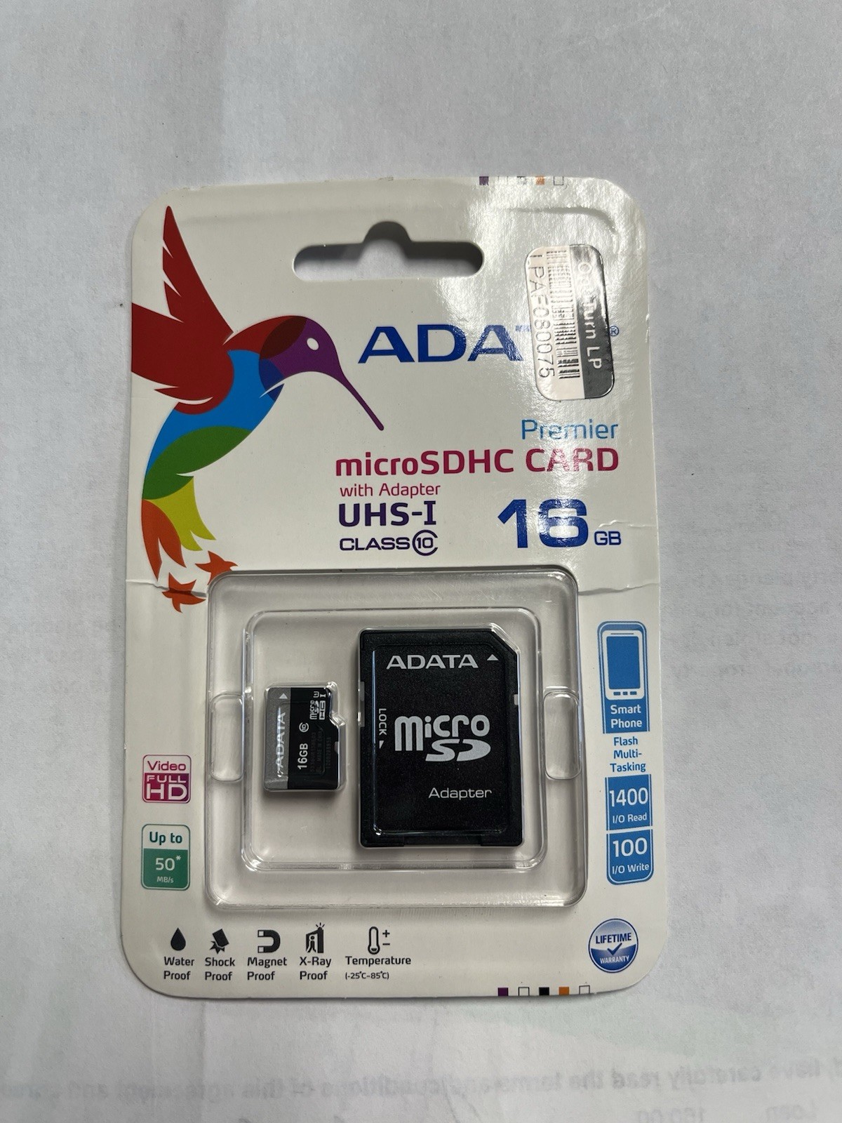 ADATA Premier 16GB microSD Memory Card C10 UHS-I NEW with PACKAGE