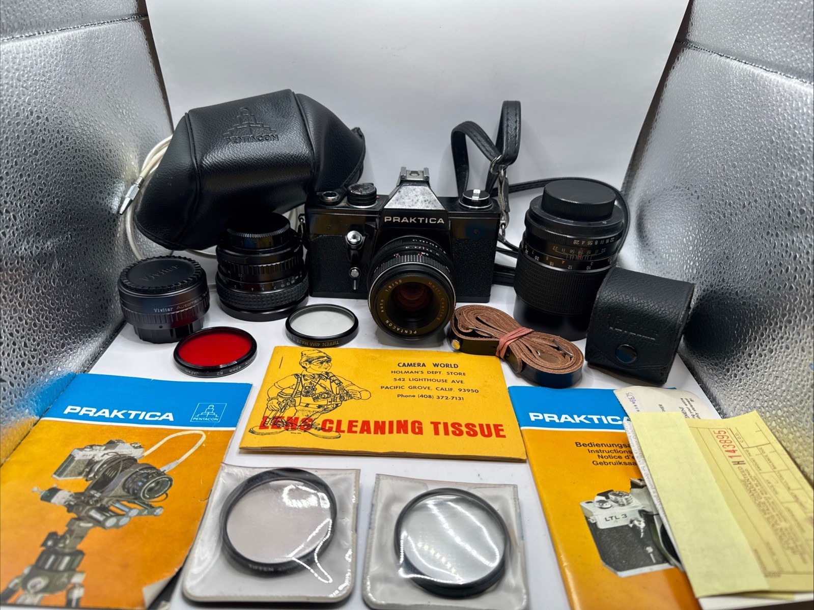 Praktica LTL 3 35mm Film Camera Bundle – 3 Lenses + Teleconverter + Manuals