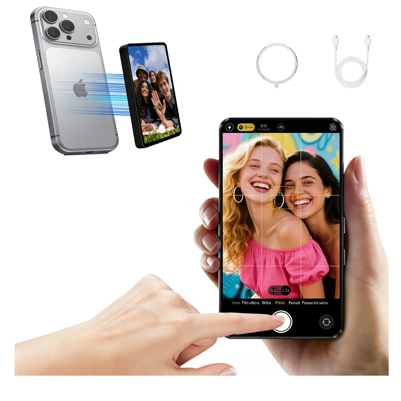 Shimbol P4 Selfie Monitor Screen Magnetic Back Camera Vlog Touchscreen Monitor