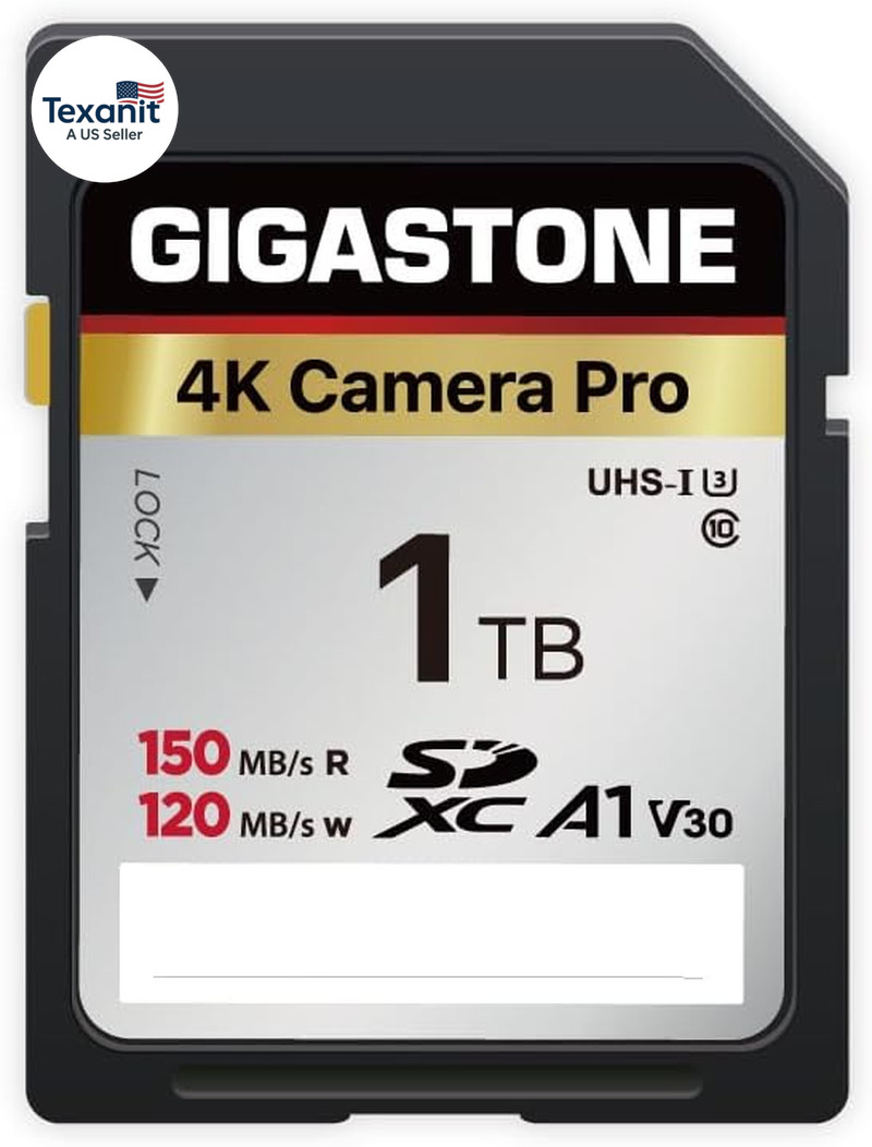 【5-Years Data Recovery】 1TB SDXC Memory Card 4K Pro Series Camera Transfer Spee