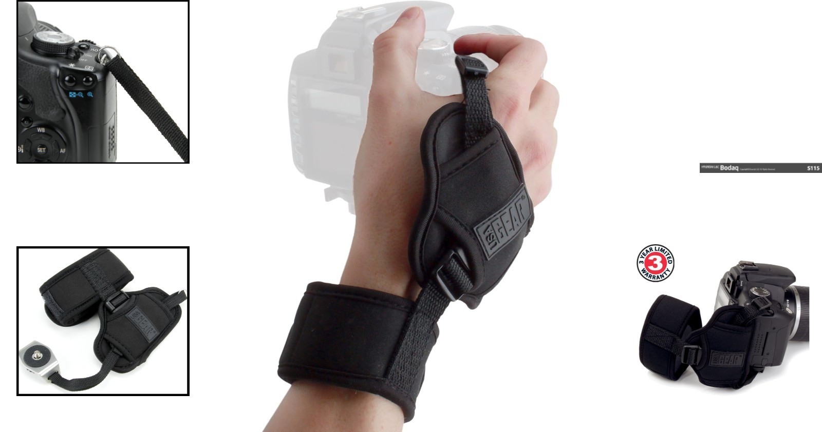 DualGRIP Neoprene Camera Wrist Strap – Secure, Comfortable Hand Grip for DSLRs