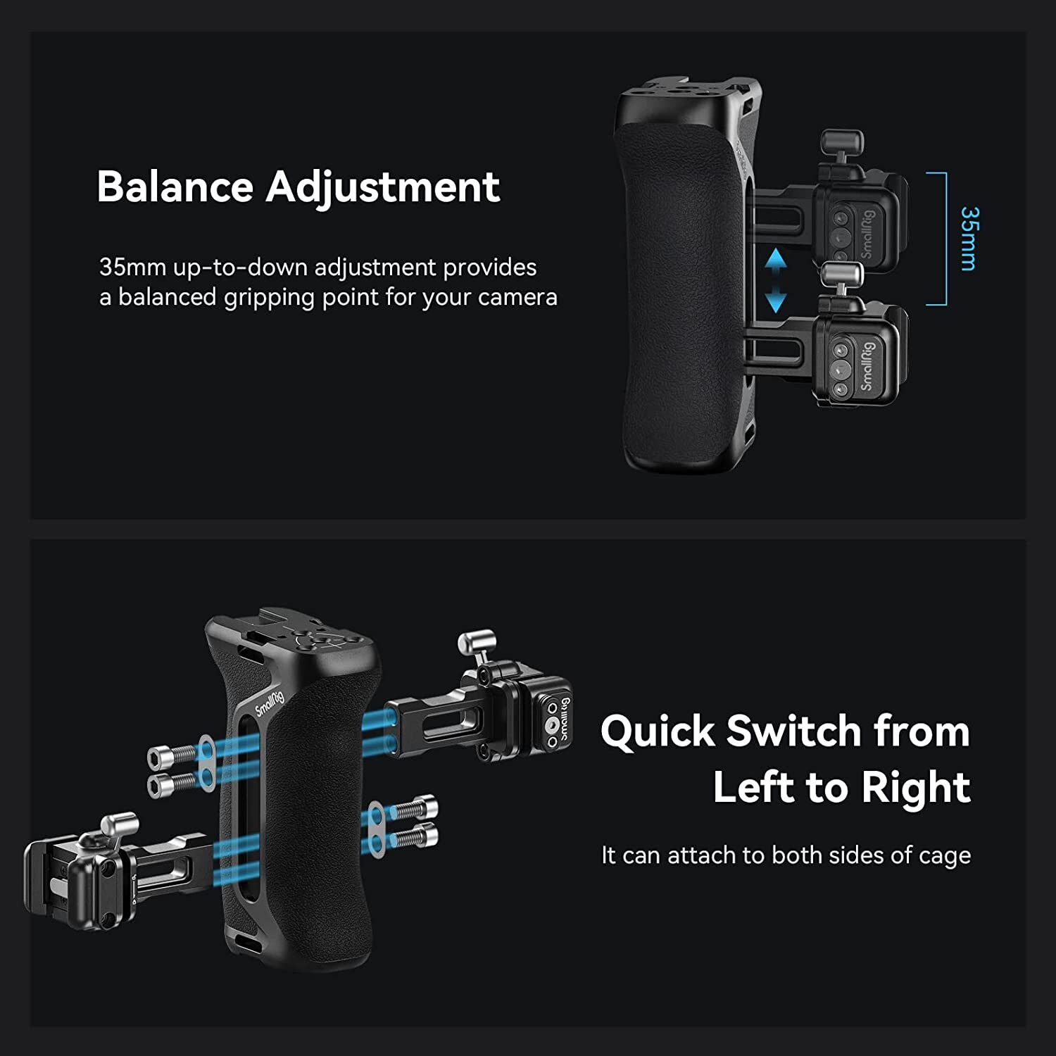 SmallRig Universal Snap-on Quick Lock NATO Side Handle For DSLR Camera 4017