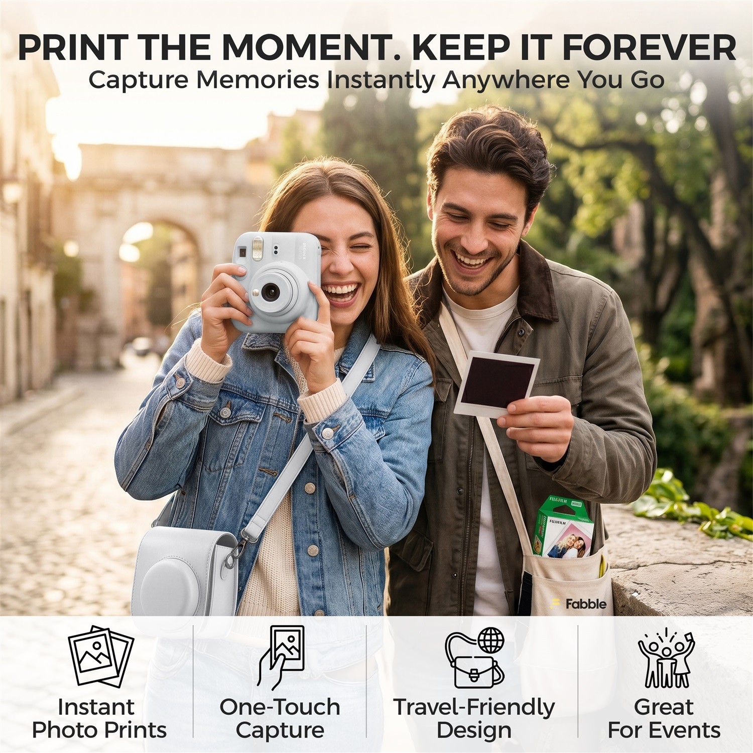 Fujifilm Instax Mini 13 Clay White Camera Bundle with a matching Case & Accs.