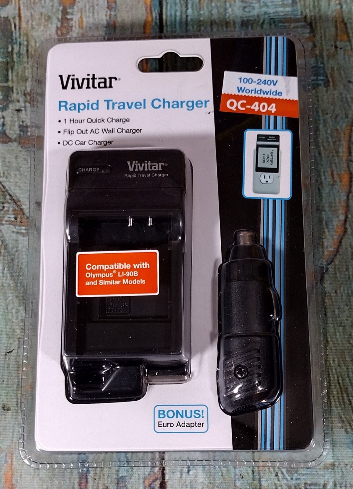 Vivitar Rapid Travel Charger – 100-240V Worldwide QC-404 with Euro Adapter – NEW
