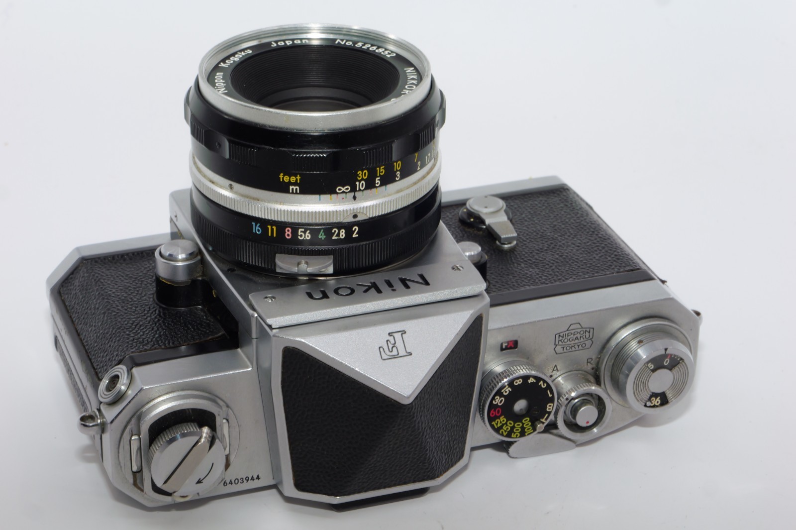 Nikon F #640xxxx 1st year camera with Nikkor-S 5cm f2 lens. Circa 1959. RARE !!