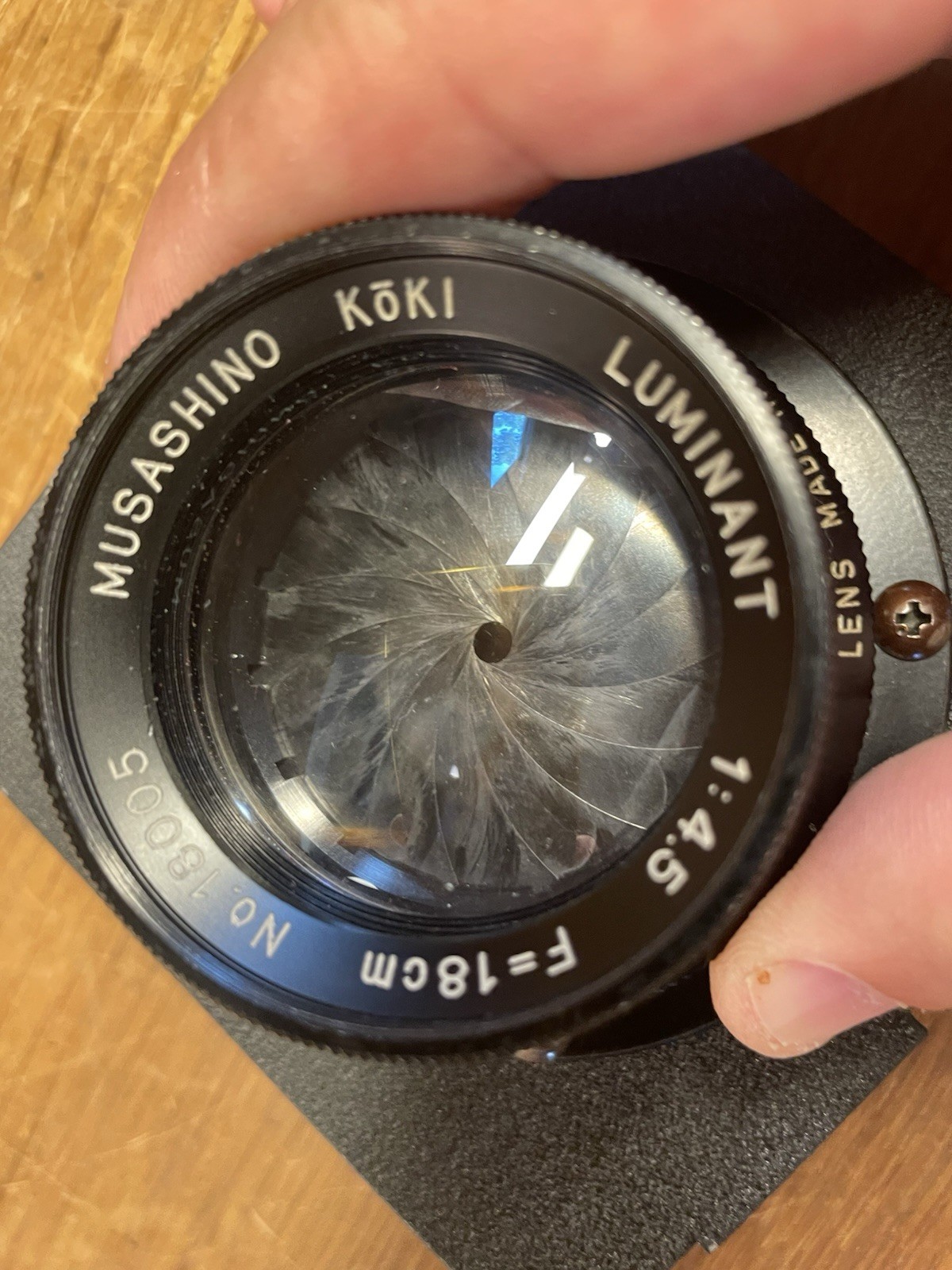 *Near Mint* Musashino Koki ( Wista ) Luminant 18cm 180mm F/4.5 Barrel Lens