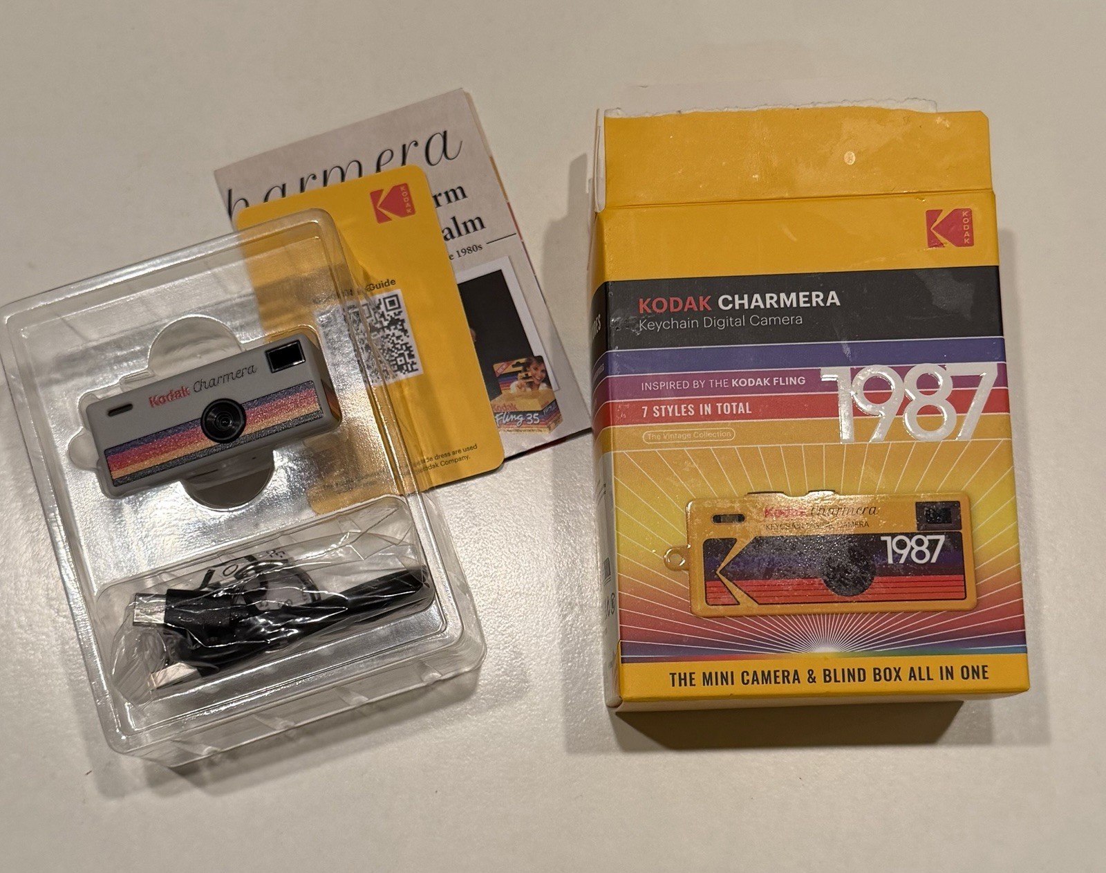 Kodak Charmera 1987 Keychain Digital Camera | Type 03 Gray | -NEW, OPEN BOX