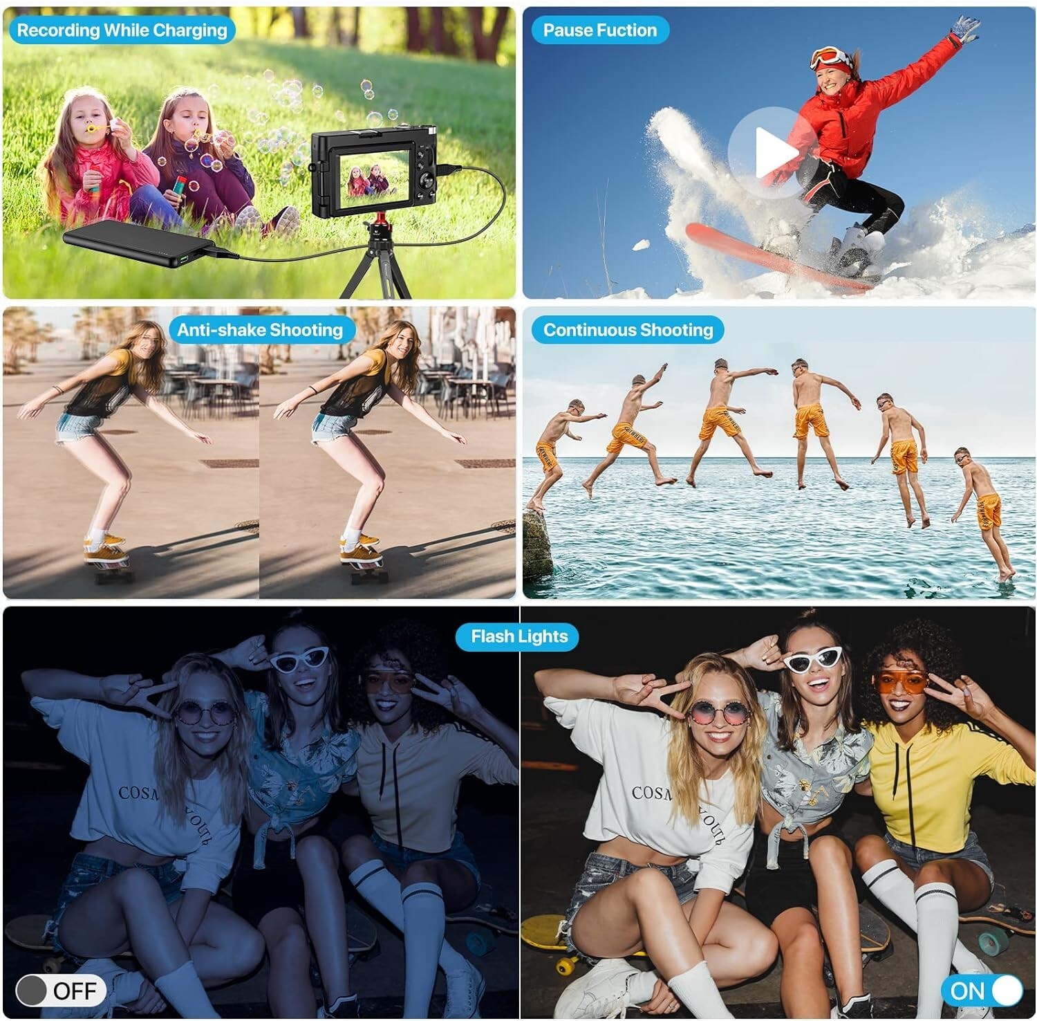 Digital Camera 48MP 60FPS Video HDMI Photo 16x Zoom w/32G SD Vlogging Youtube 4K