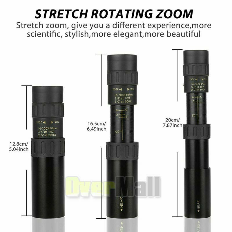 10-300X40mm Telescopio Monocular Potente Zoom De Largo Alcance Vision Nocturna