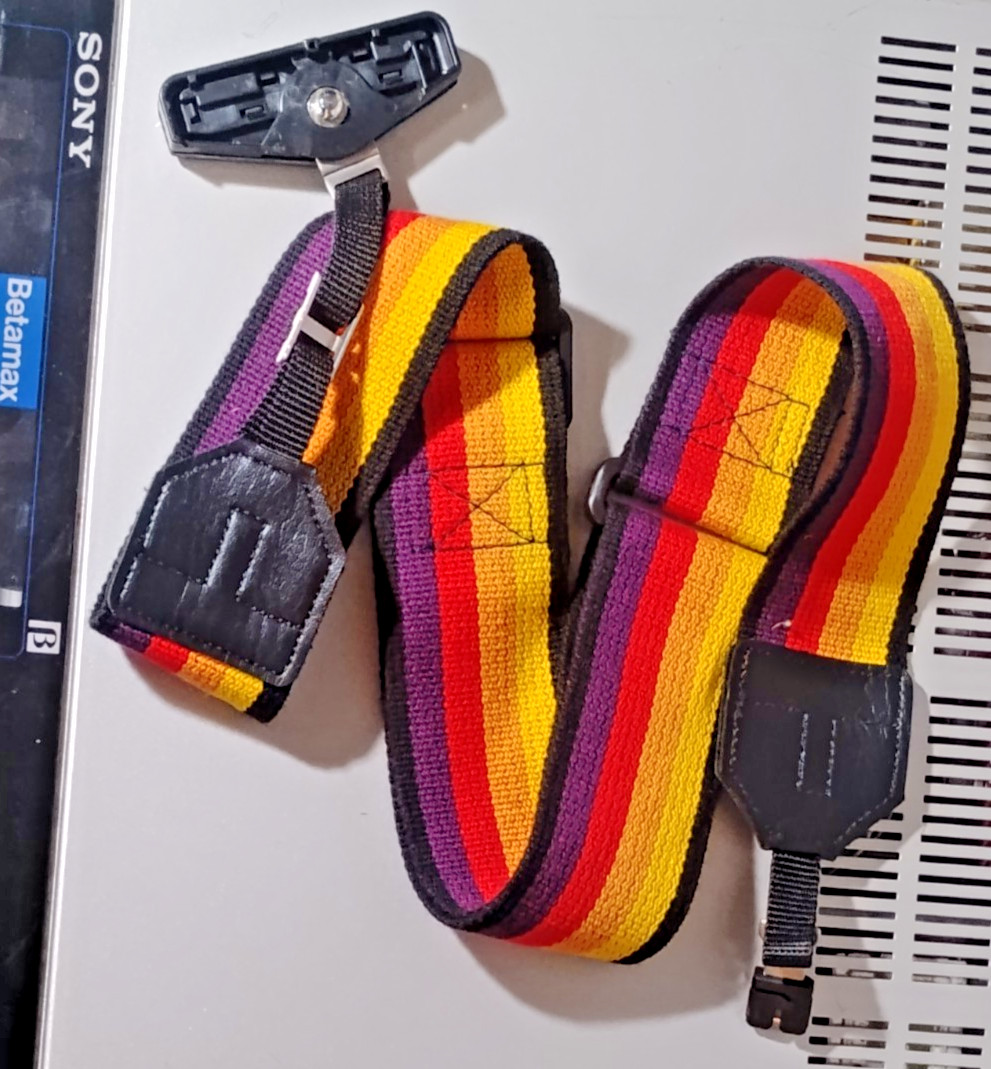 Vintage Fine Clean Multicolor Sony Camera Strap Beta Betamax BetaMovie Camera