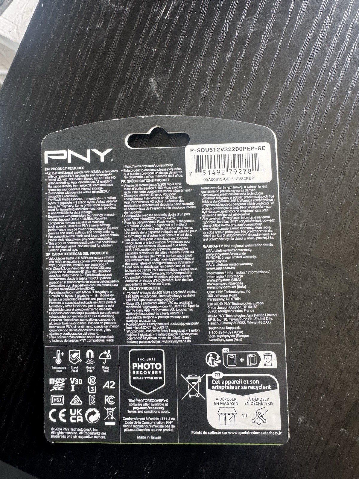 PNY PRO Elite Prime 512GB microSDXC Class 10 High Speed Waterproof Flash Card