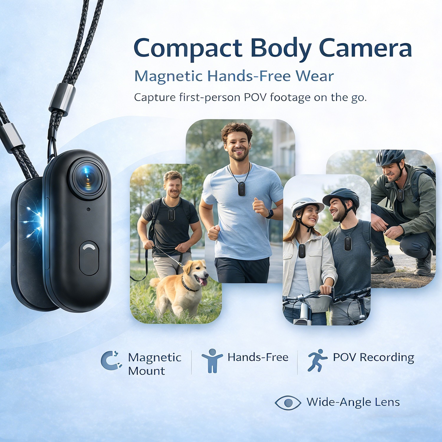 1080P HD Action Camera Motorcycle Helmet Wearable Body Cam for Video Recording