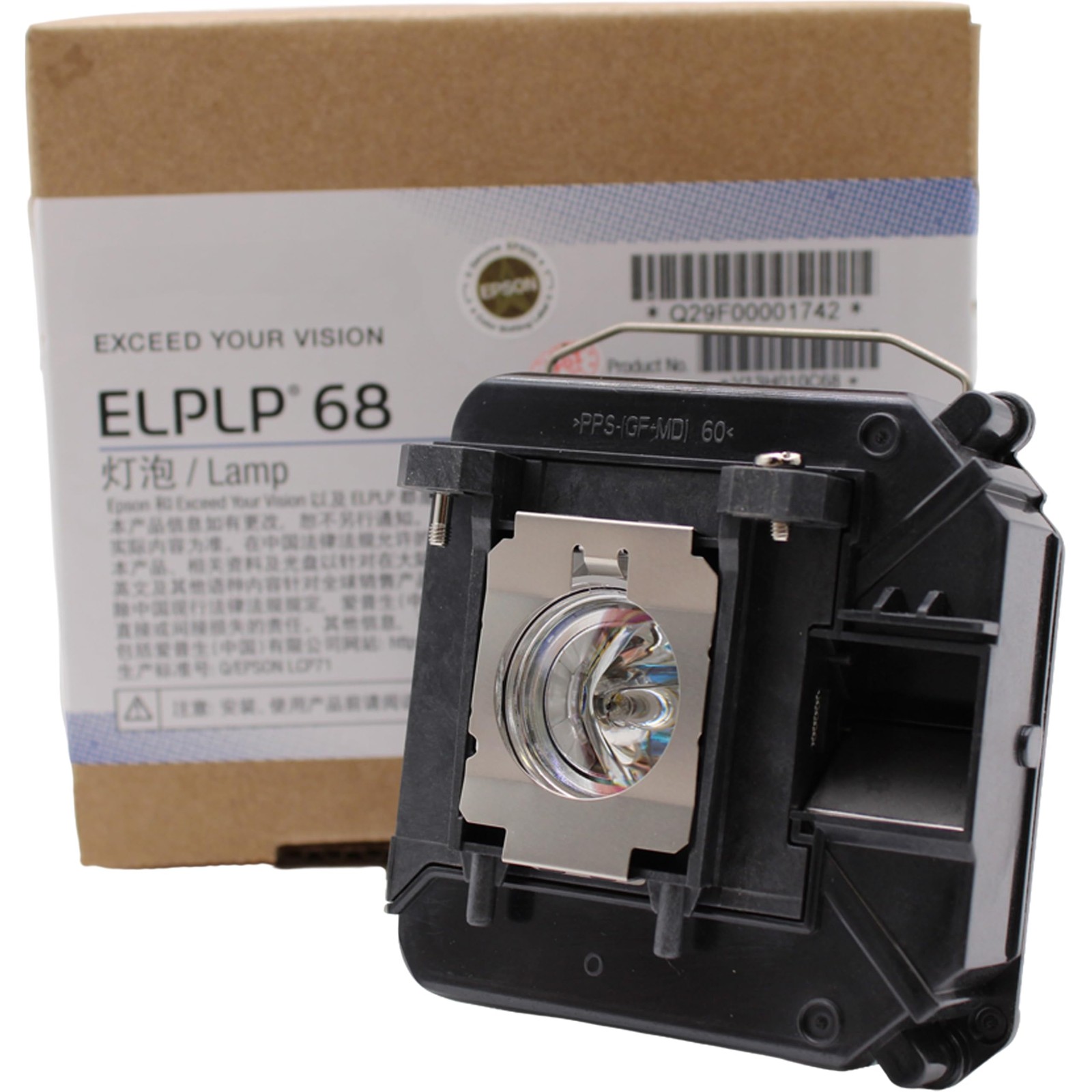 Jaspertronics Oem Elp-Lp68 Lamp Housing For Epson Projectors – 1 Year Full