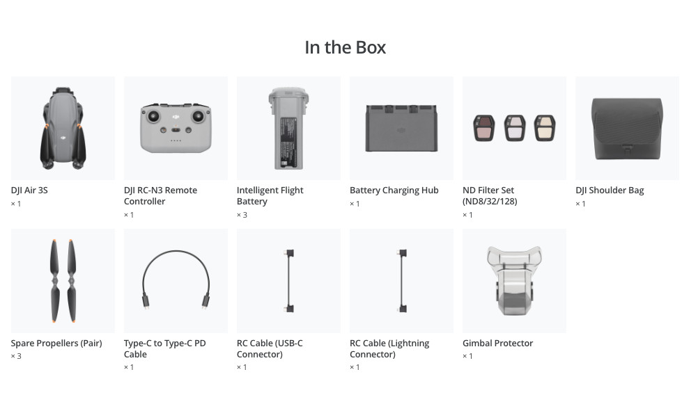 DJI Air 3S Fly More Combo DJI RC-N3 / 3 Battery
