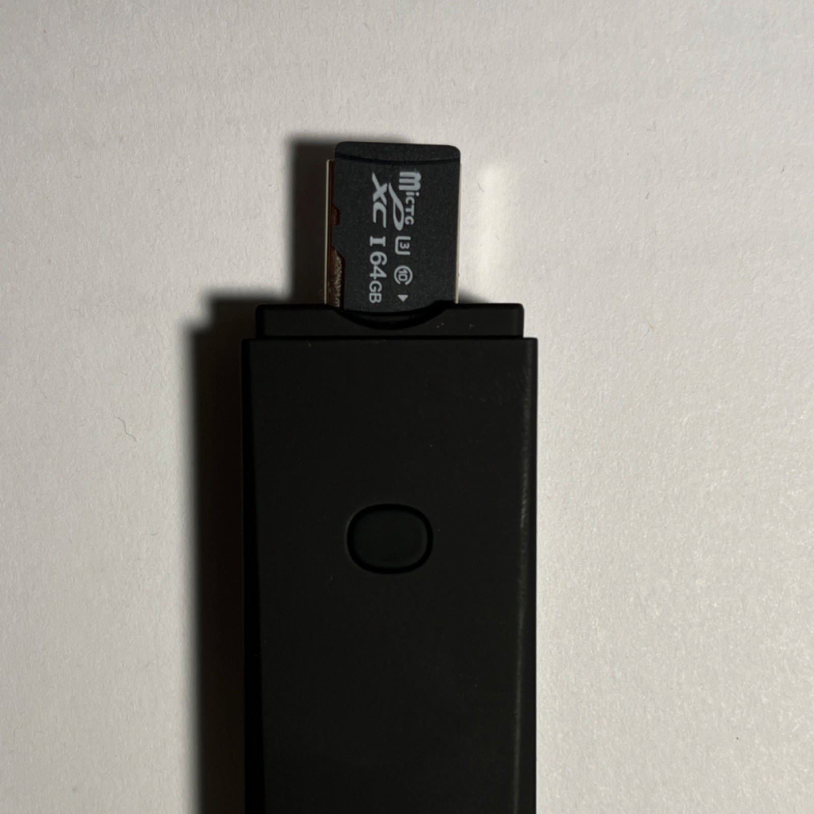 USB 1080P HD camera with 64GB storage card, black.
