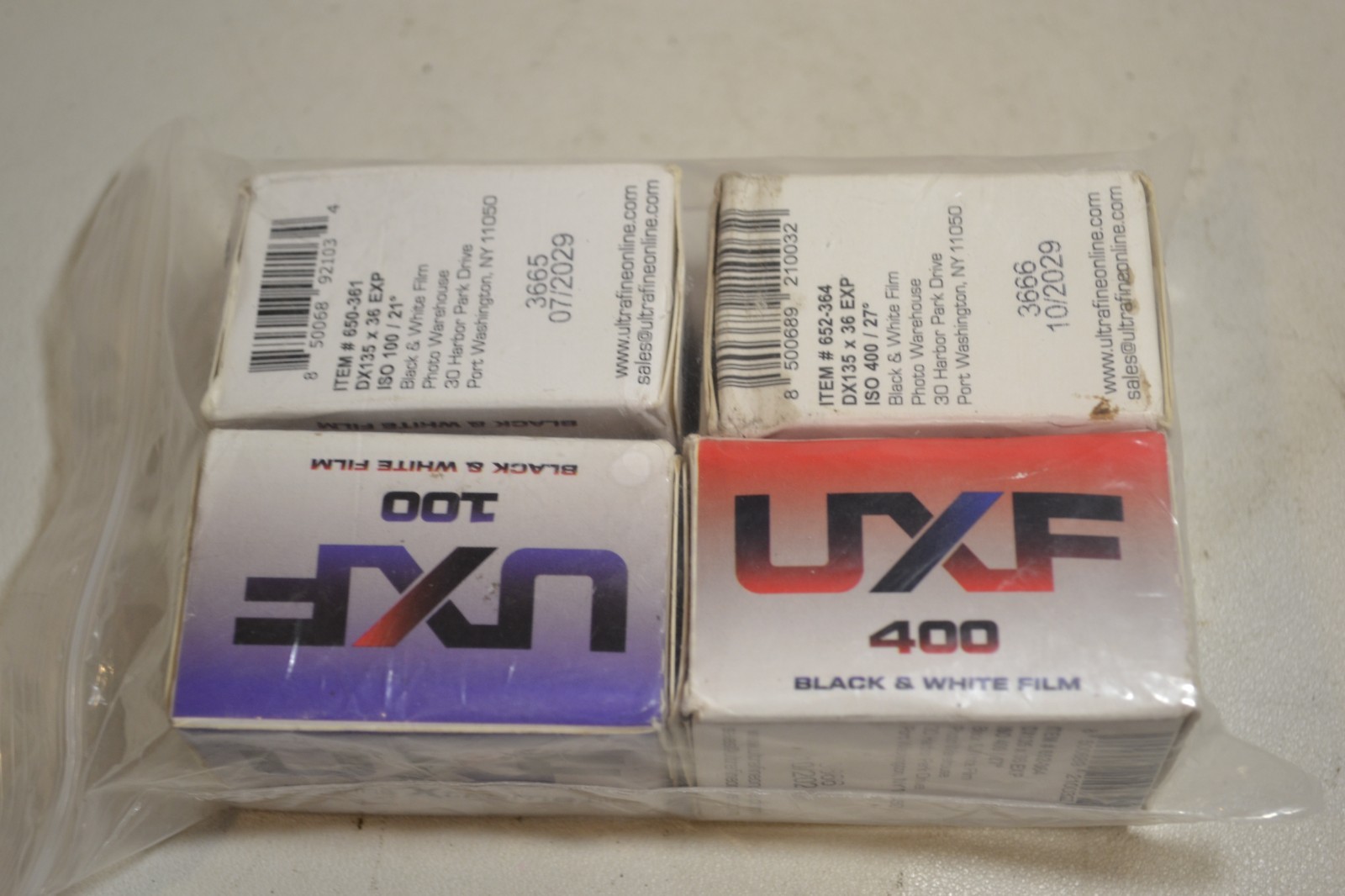 (4 rolls) UXF100 & 400 135 x 36 Black & White Film