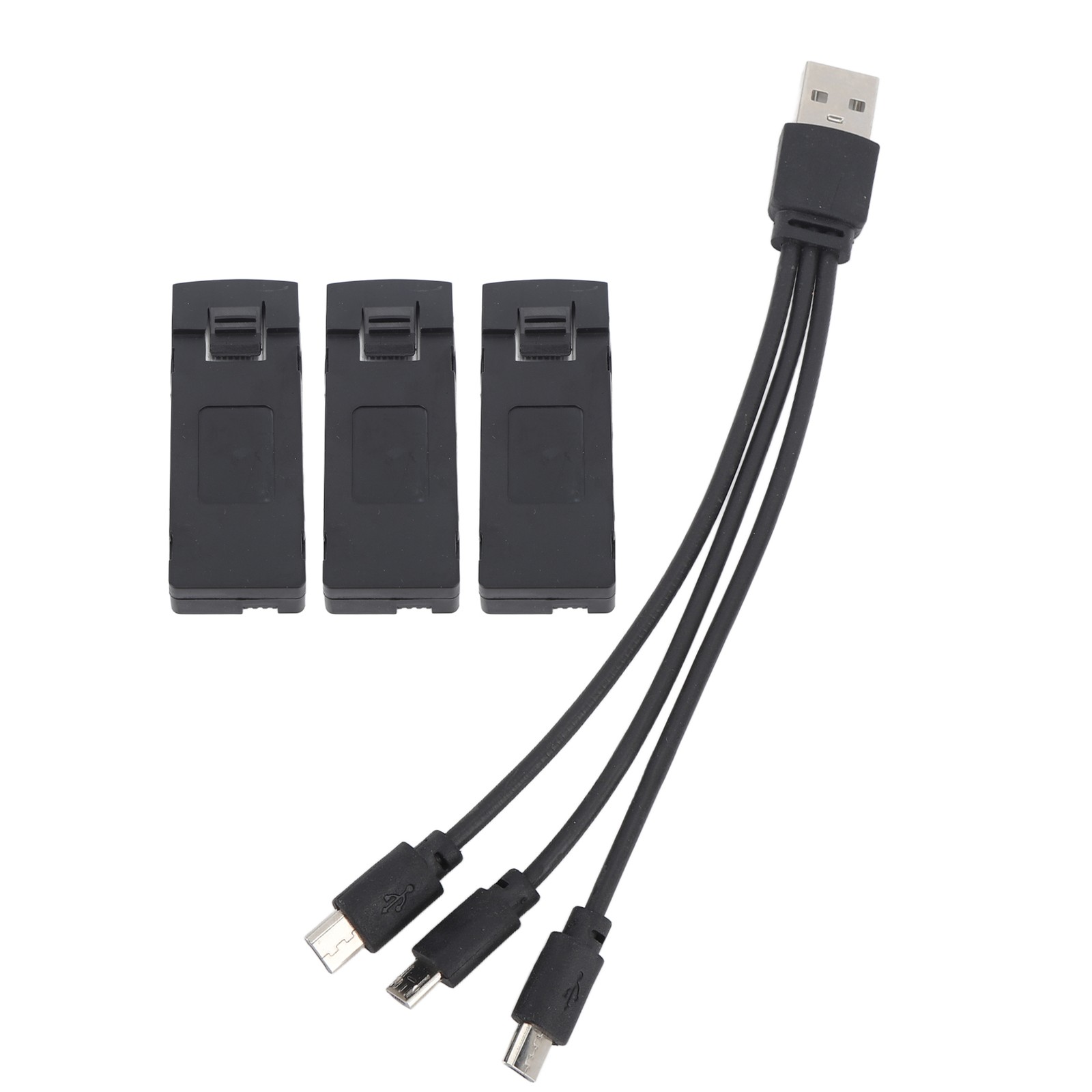 § 3PCS 3.7V 2600mAh RC Drone Lithium Battery With 3 In 1 Charging Cable Mini