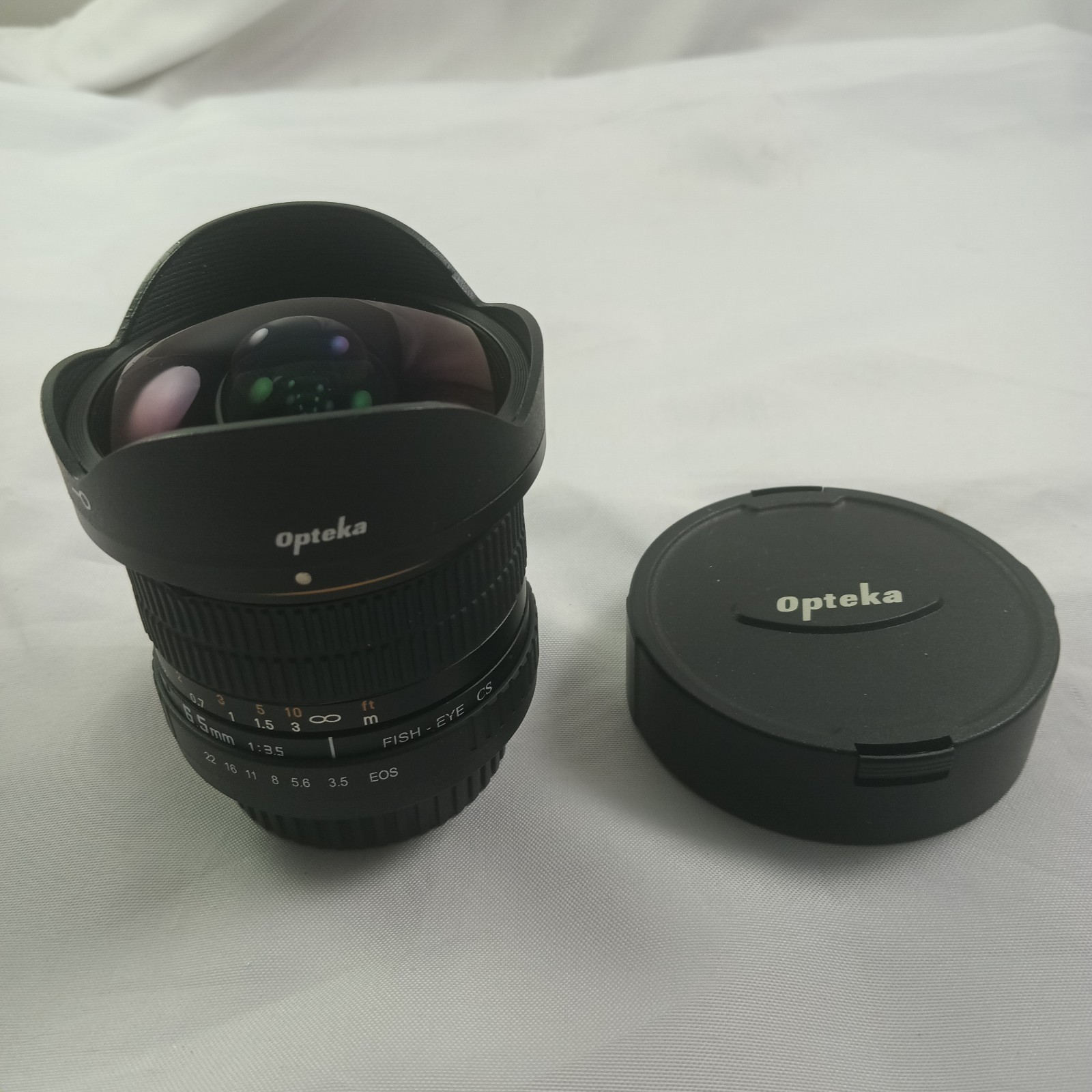 Opteka 6.5mm F/3.5 Fish Eye Camera Lens WORKING TESTED Clear Glass