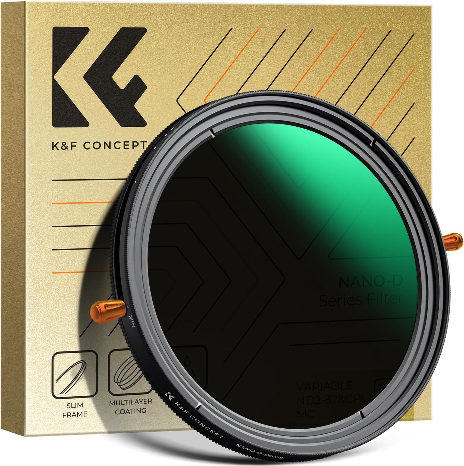 K&F Concept Variable ND2-32 & CPL Lens Filter in 1 49/52/55/58/62/67/72/77/82mm