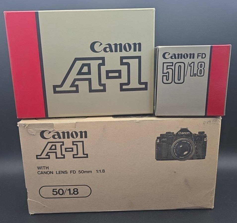 Canon AE-1 SLR 35mm Film Camera FD 50mm f/1.8 Lens From Japan BOX ONLY Vintage