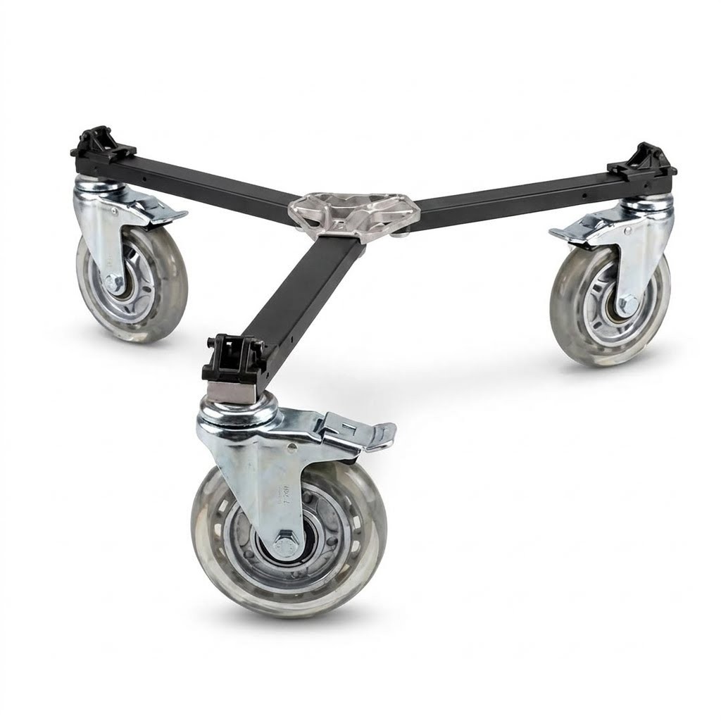 Manfrotto Bogen Deluxe Tripod Dolly 114MV / 3067 & Shoes = Tripods Spiked Feet