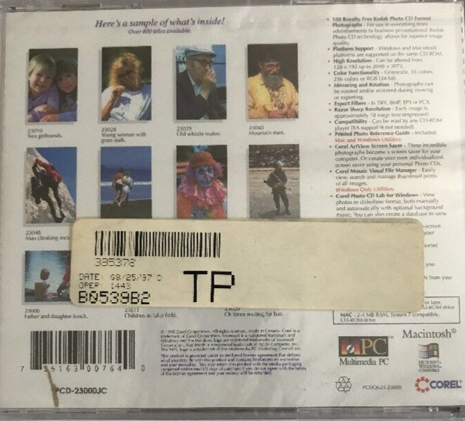 PEOPLE Corel Professional Photos CD-Rom Brand New Ships N 24hrs