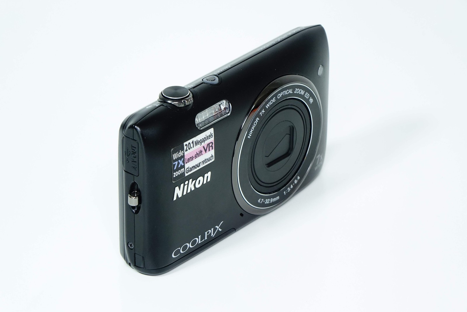 Nikon Coolpix S3500 Black Compact 20.1MP + Case, 1GB SD – 12 MONTH WARRANTY