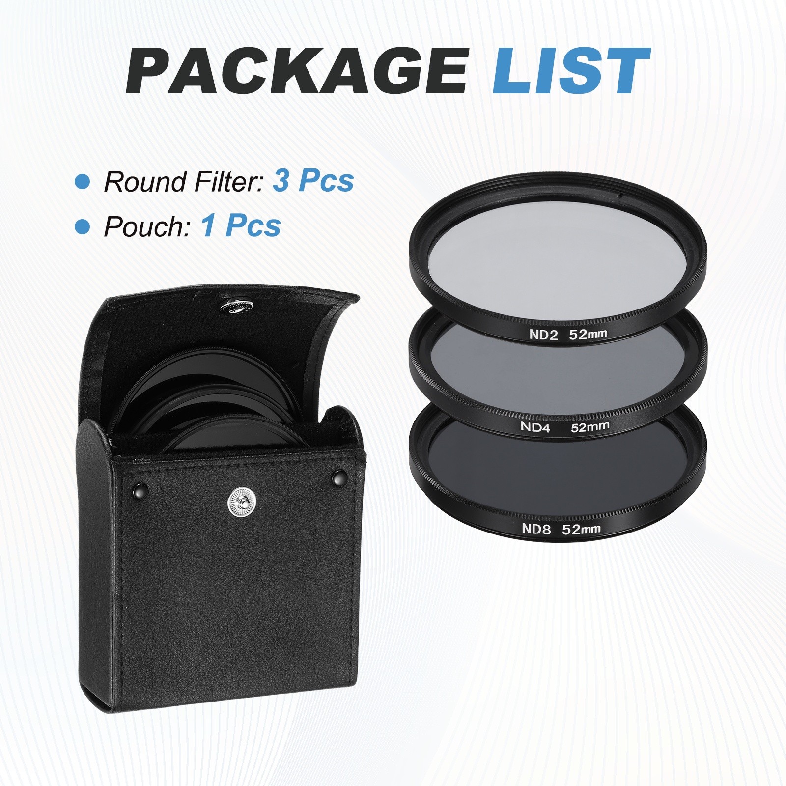 52mm ND2/ND4/ND8 Digital Essentials Filter Kit Circular Camera Filters, Black