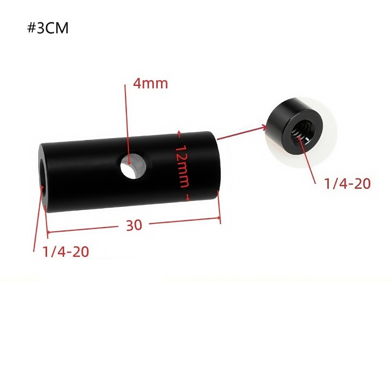 Aluminum Alloy 1/4 Female to Female Threaded Adapter Connection Rod for Tripods