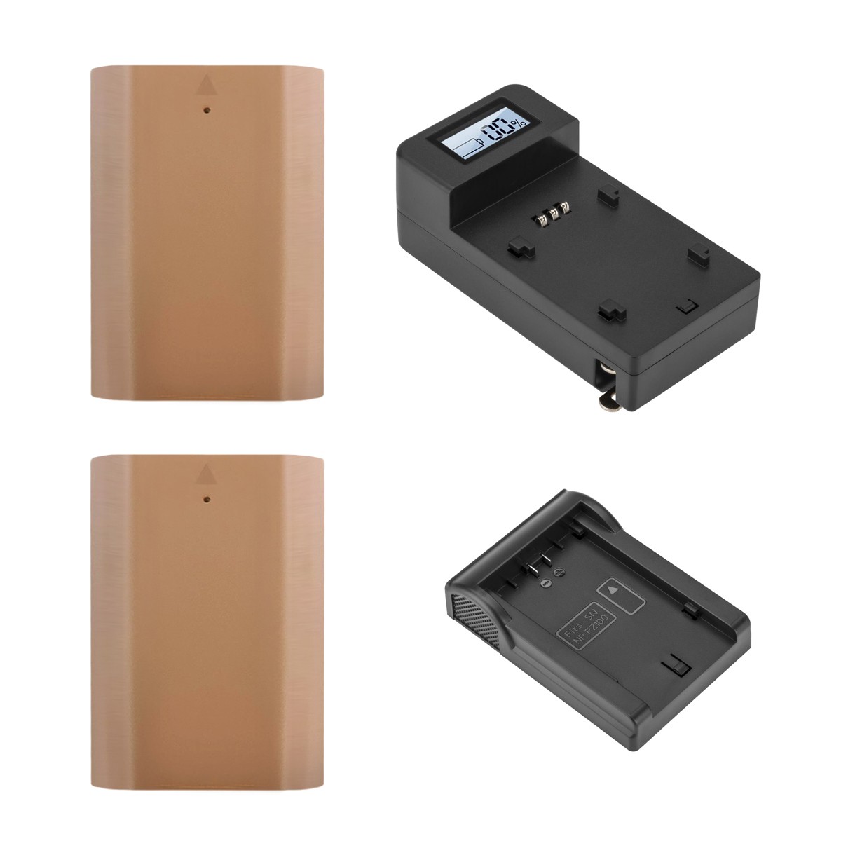 Green Extreme 2x NP-FZ100 17.3Wh 2400mAh Li-Ion Battery w/Compact Charger, Plate