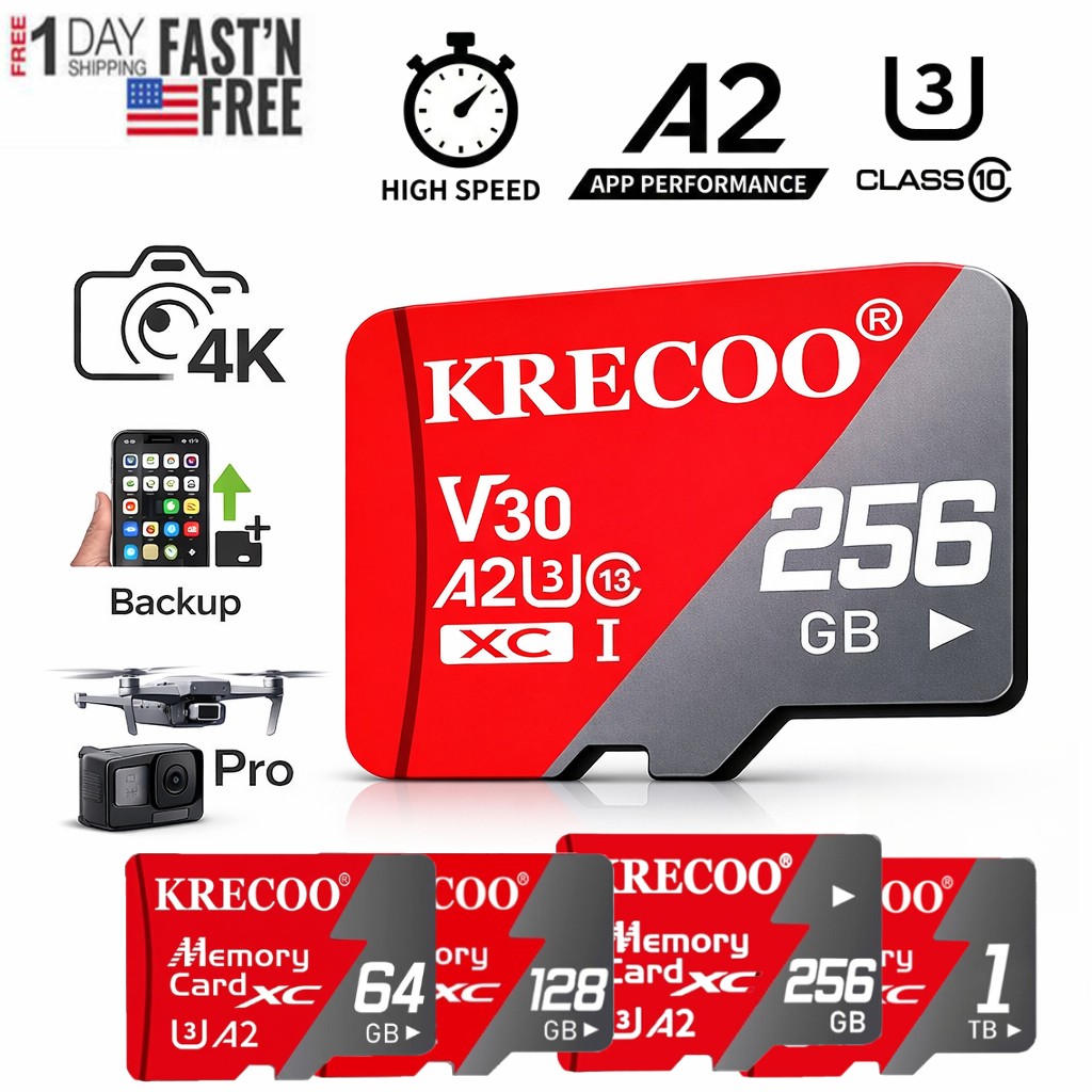 Micro SD Card with Adapter 64GB 128GB 256GB 1TB Class 10 for Dash Cam Camera lot