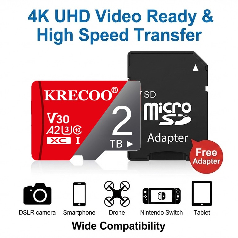 SD Memory Card 2TB 1TB 512GB 256GB 128GB High Speed TF Card Class10 A2 4K lot