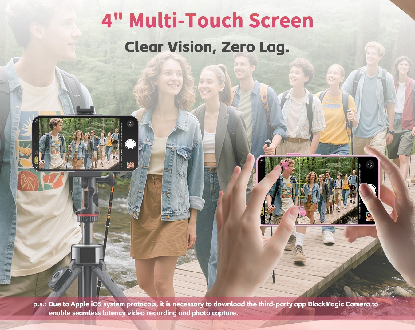 Shimbol P4 Selfie Monitor Screen Magnetic Back Camera Vlog Touchscreen Monitor