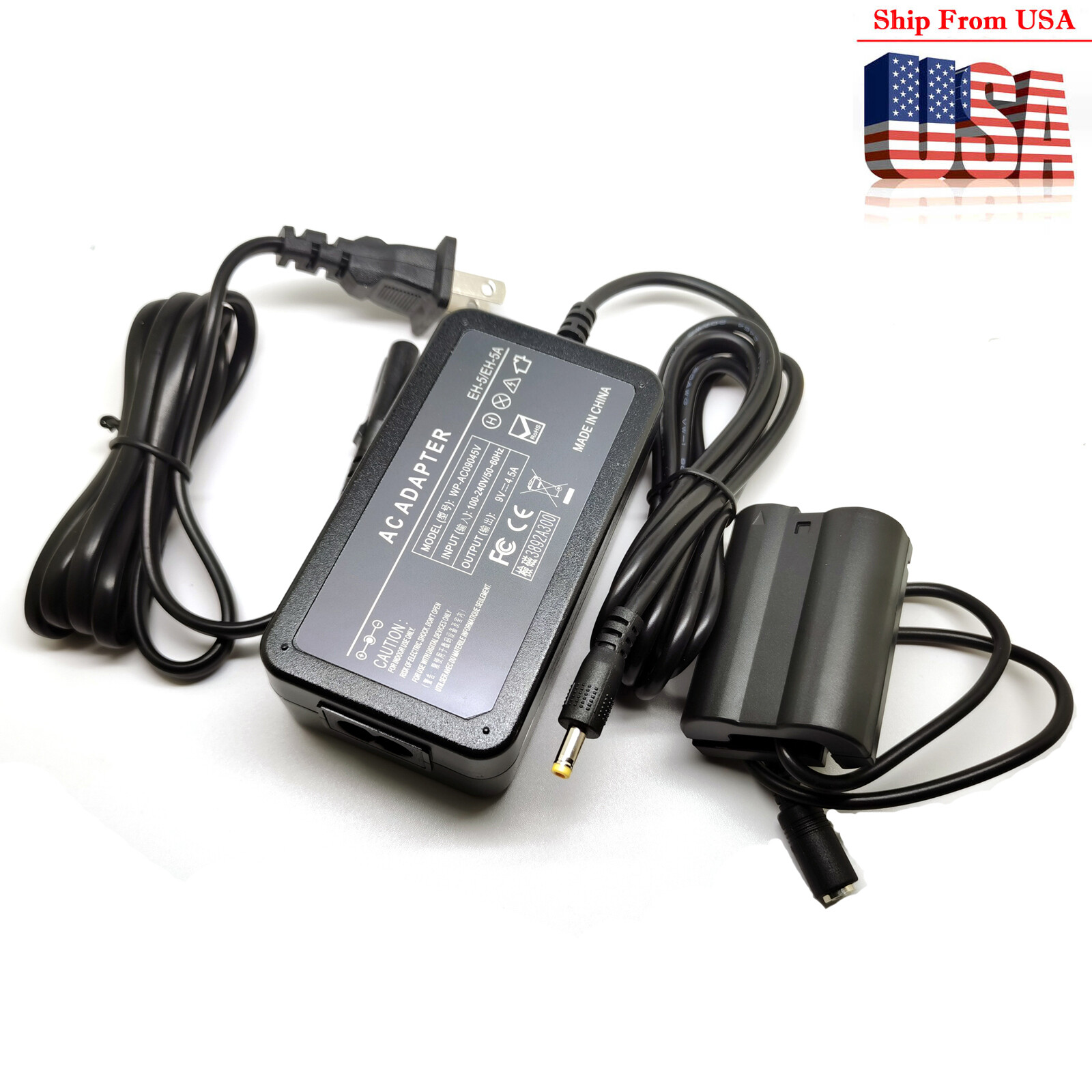 AC Adapter Power Supply For Nikon EH-5a + EP-5B DC Coupler EN-EL15 Dummy Battery