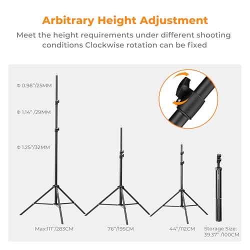 Light Stand for Photography, 9.1ft/Portable Extendable Photo Video Tripod 2.8M