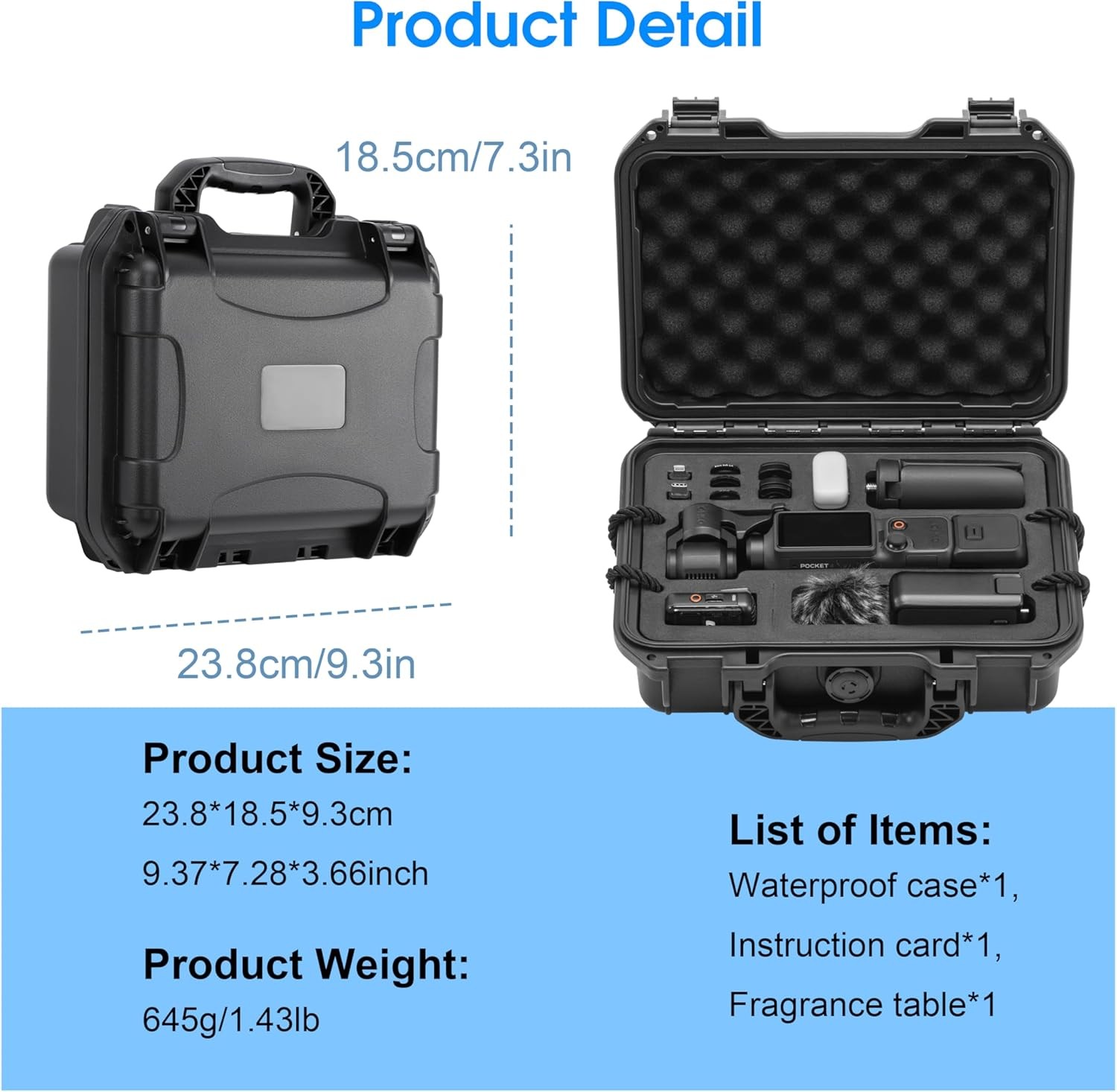 Waterproof Hard Case For DJI Osmo Pocket 4 Accessories Dual Layer Travel Case