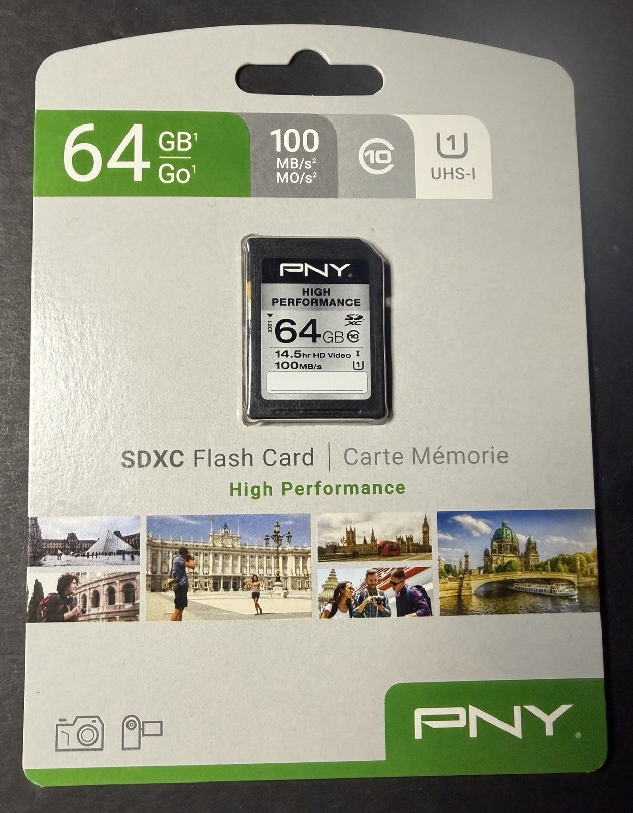 PNY P-SDXC64GU185-GE 64GB High Performance Class 10 U1 SDXC Flash Memory Card