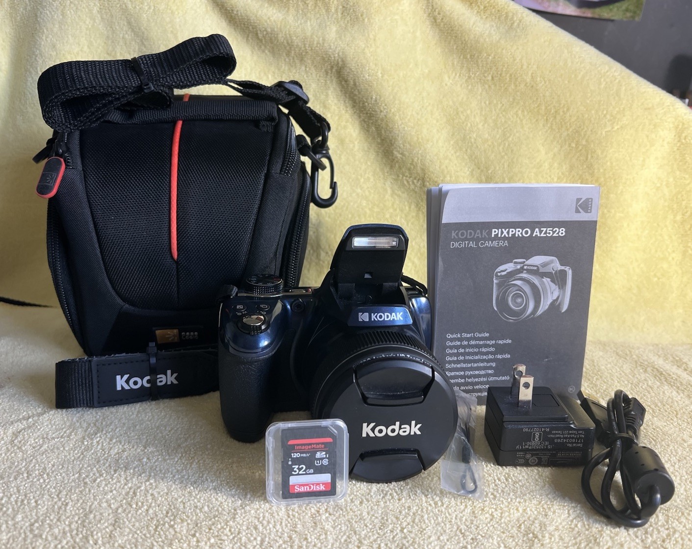 Kodak PIXPRO AZ528 16MP 52x Optical Zoom Digital Camera – Blue – Bundle- Wi-Fi