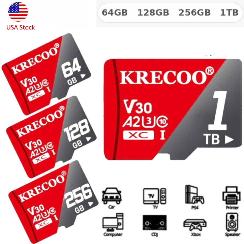 128GB 256GB 1TB Micro SD Card Memory Card TF Card Free Adapter High Speed Lot