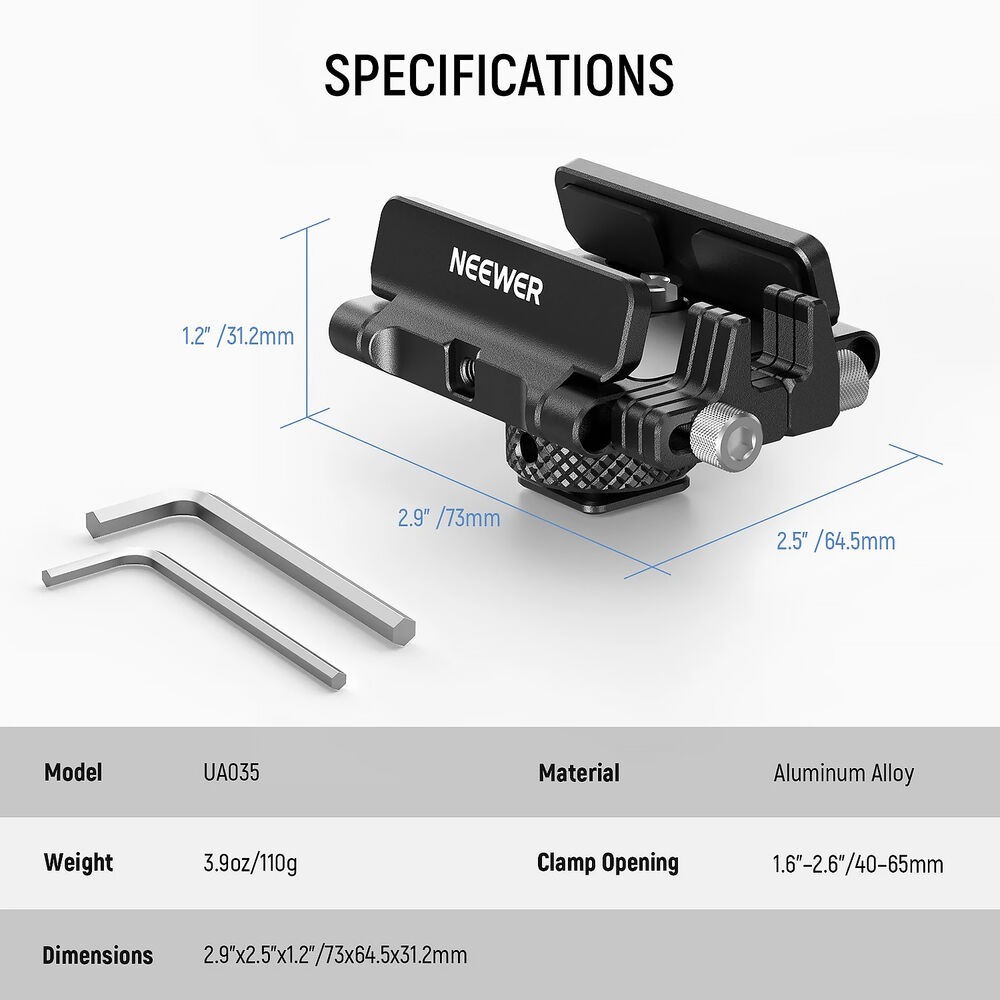 NEEWER UA035 SSD Mount – Cold Shoe/Cable Clamp for T5/T7/SanDisk – Open Box
