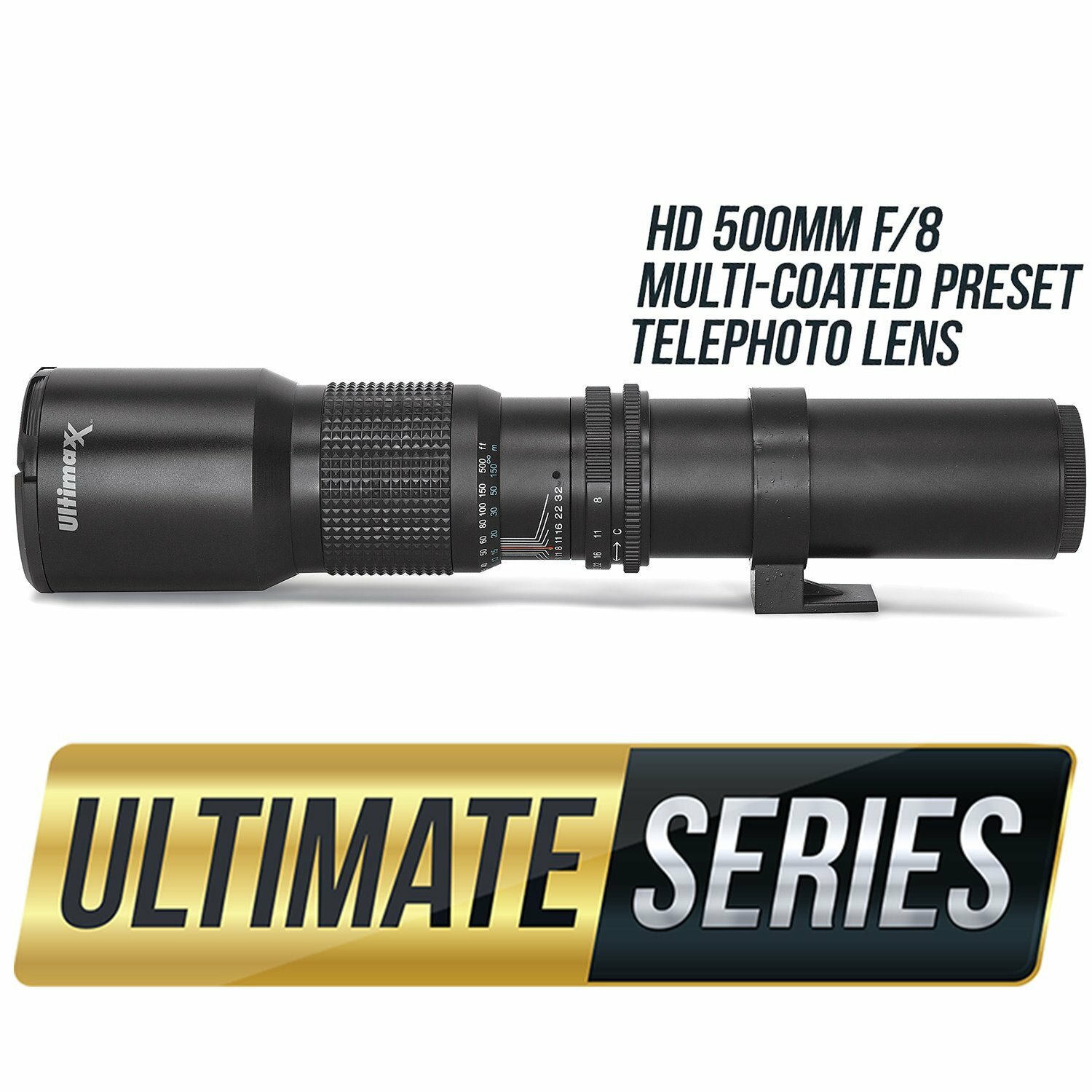 ULTIMAXX High Definition Multi-coated 500mm f/8 Preset Telephoto Lens