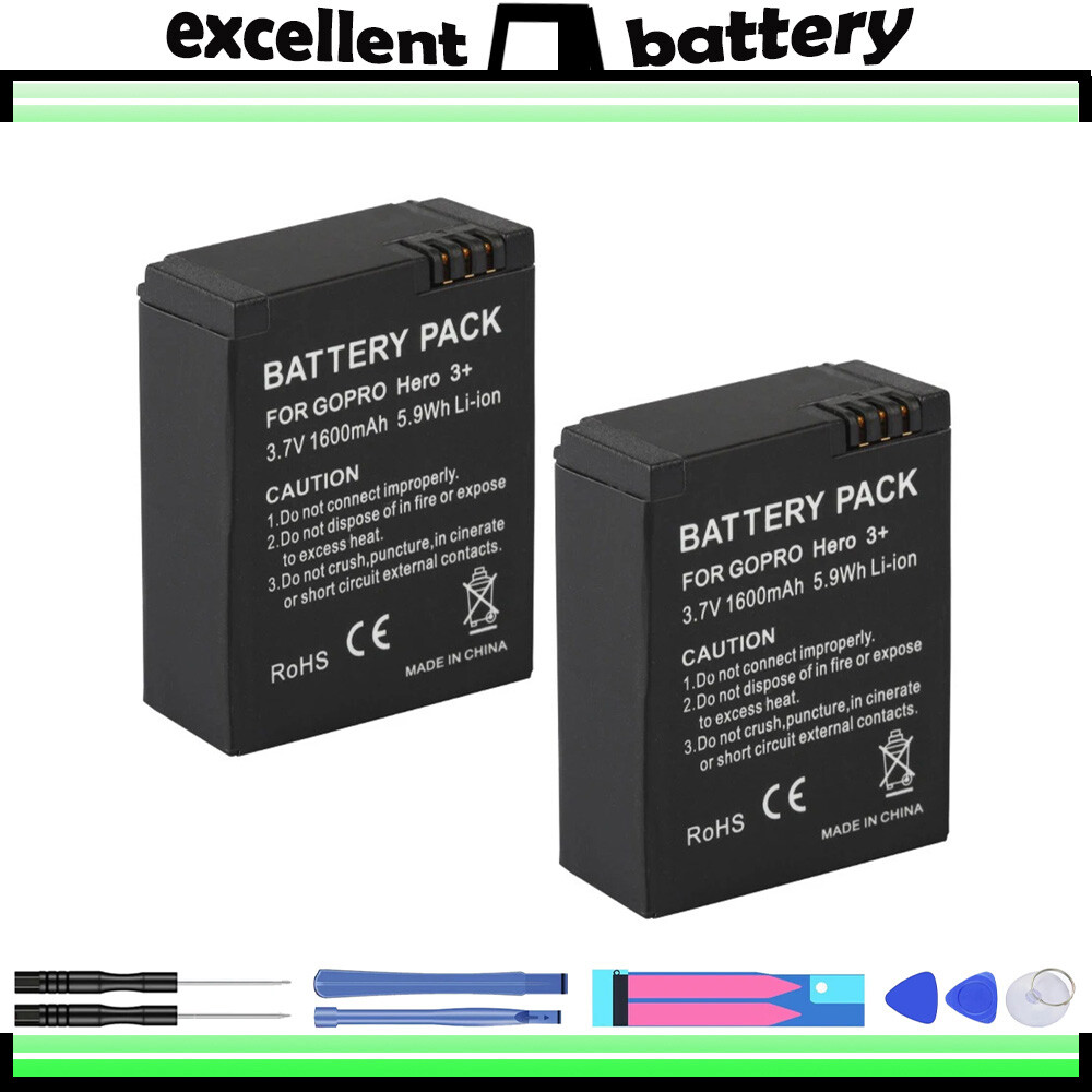 2x 1600mAh Battery AHDBT-301 201 For Go Pro HD Gopro Hero 3 3+ Camera | NEW