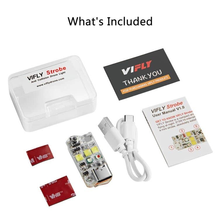 VIFLY Drone Strobe Light, Anti Collision Light 28*15*12 mm, Green,Red,White