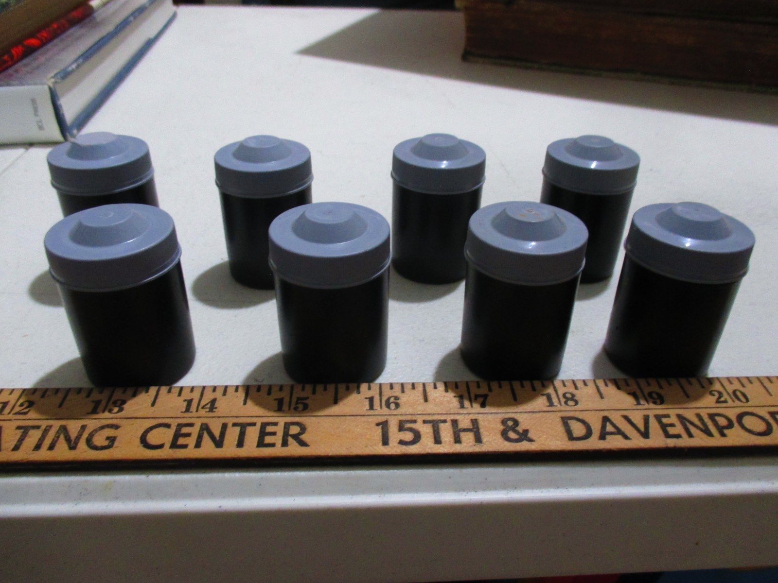 8 Empty 35mm Plastic Film Canisters