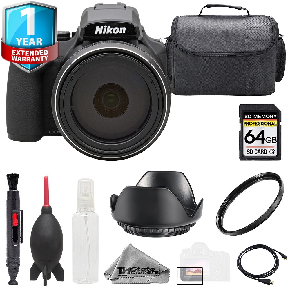 Nikon COOLPIX P1100 Camera + 64GB + Bag+ UV Filter+1Yr Warranty- Basic Kit