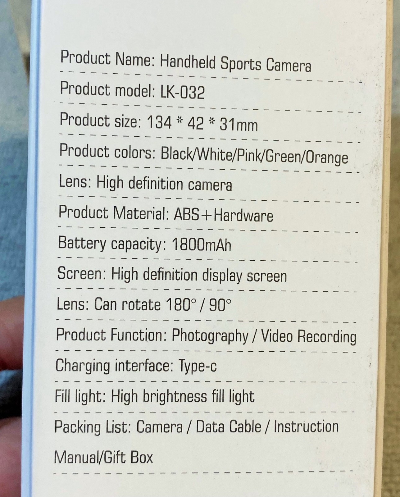 LIME GREEN LK-032 Sport Action Camera Hi-Def 180/90 Rotate Data Cable NEW IN BOX
