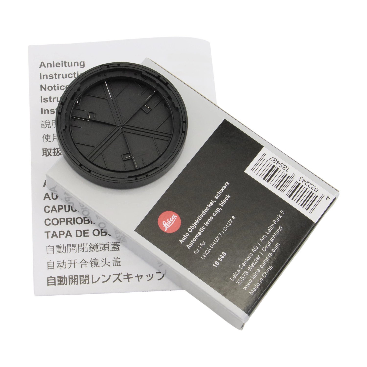 Genuine Leica Auto Lens Cap for D-LUX-8, D-LUX-7, D-LUX Typ 109 Black #18548 New