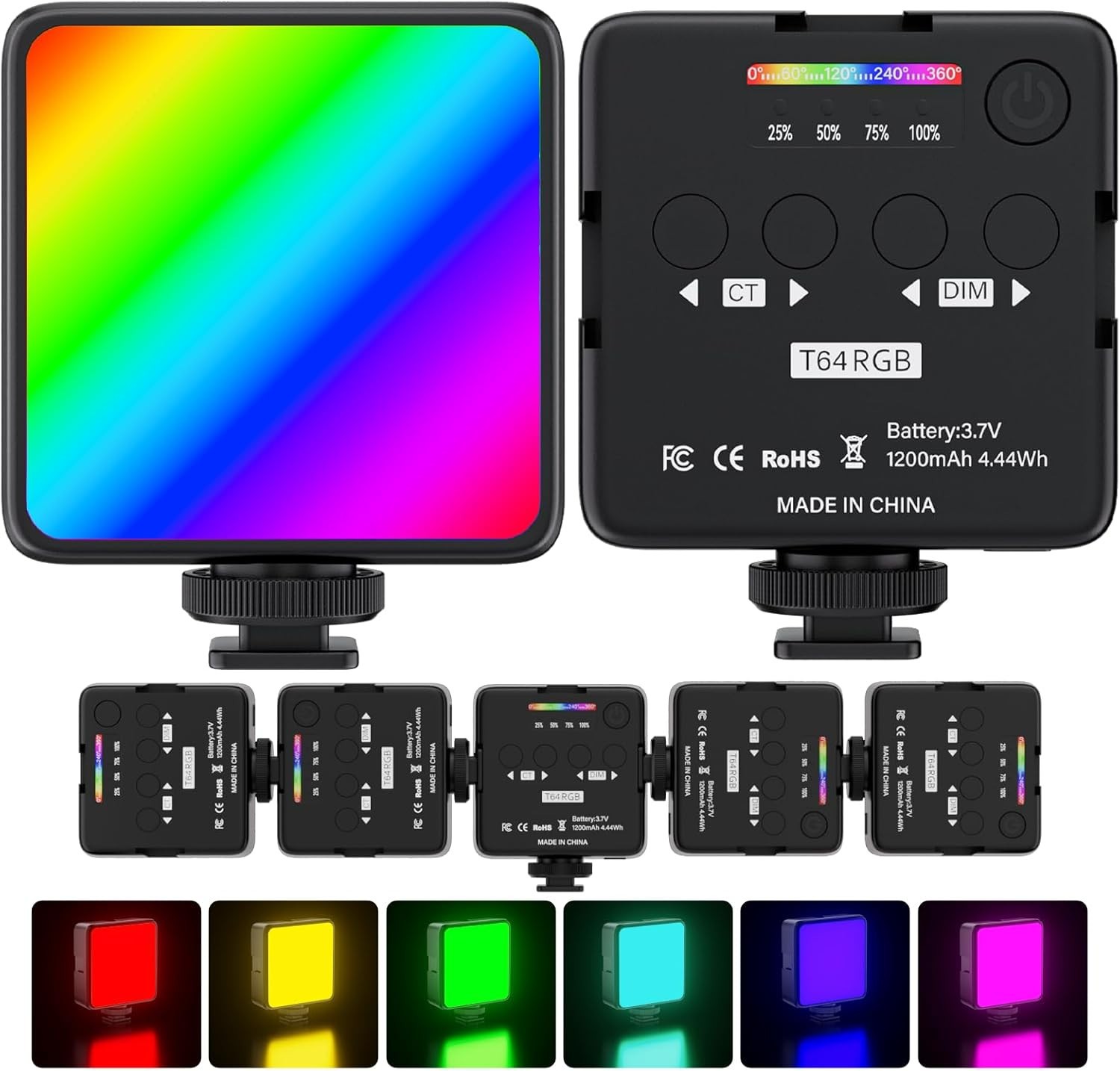 C10 10W Portable Selfie LED Light – 1300 Lux vlogging Light, 3300mAh,Video Co…