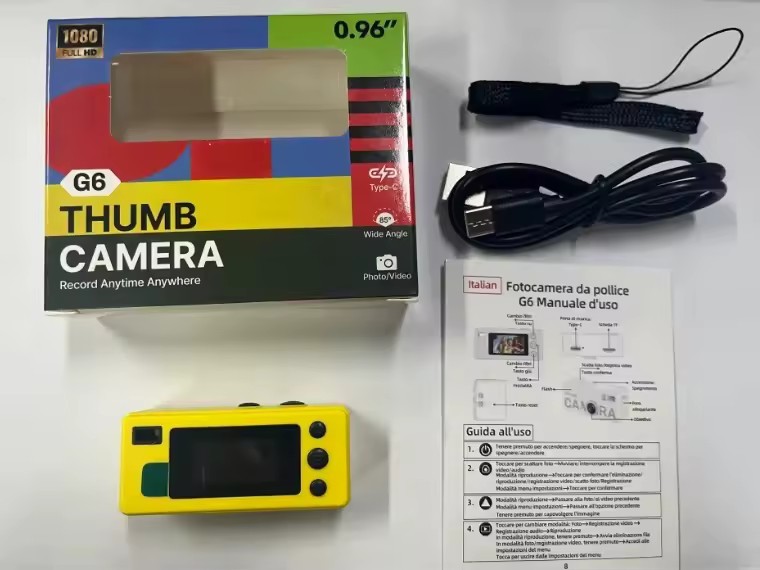 Retro 1982 Mini Keychain Thumb Camera 1080P HD Transparent Y2K Pocket Video Cam
