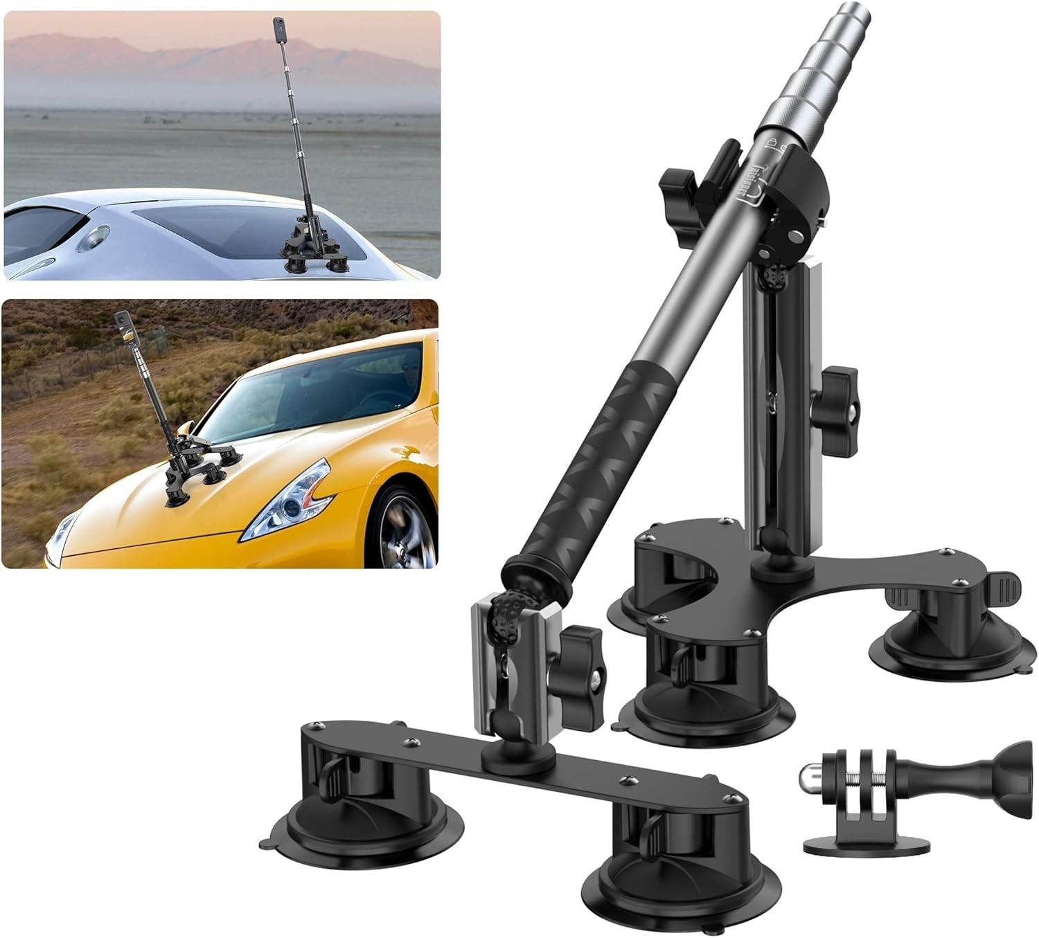 Suction Car Mount for Insta360 X5, X4, X3, 5 in 1 Suction Cup Camera Mount Kit